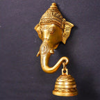 Brass Ethnic Wall Hanging Ganesha Face With Bell (7.5 Inch) Vedansh Craft