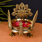 Majestic Brass Peacock Urli (11" Inch) Vedansh Craft