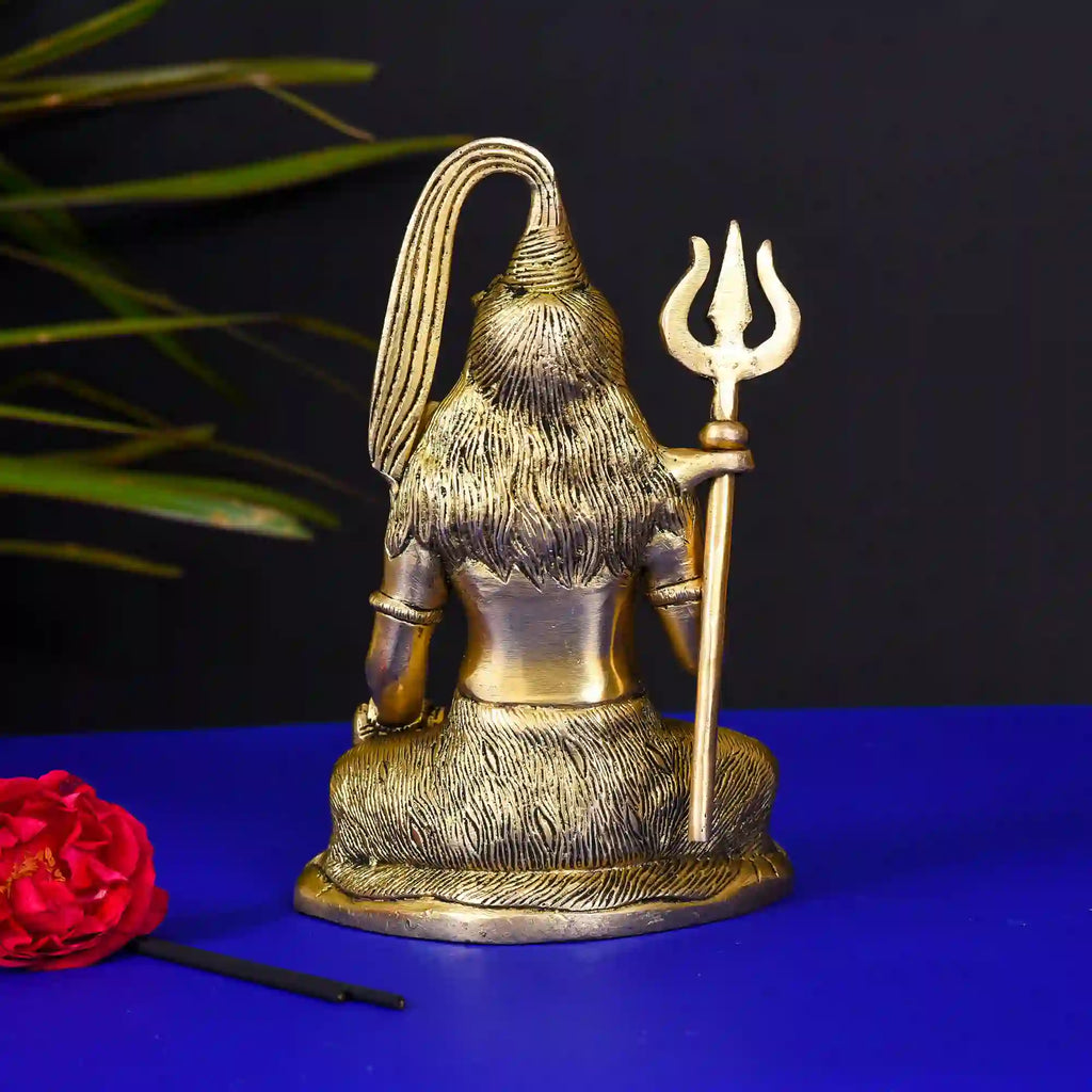 Brass Sitting Lord Shiva Idol (6.5 Inch) Vedansh Craft