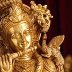 Brass Standing Lord Krishna Idol (30 Inch) Vedansh Craft