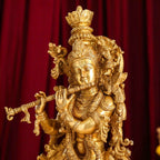Brass Standing Lord Krishna Idol (30 Inch) Vedansh Craft