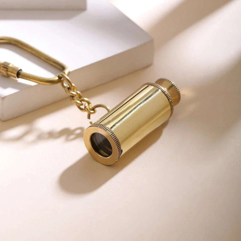 Brass Telescope Keychain With Box (2.5 Inch) Vedansh Craft