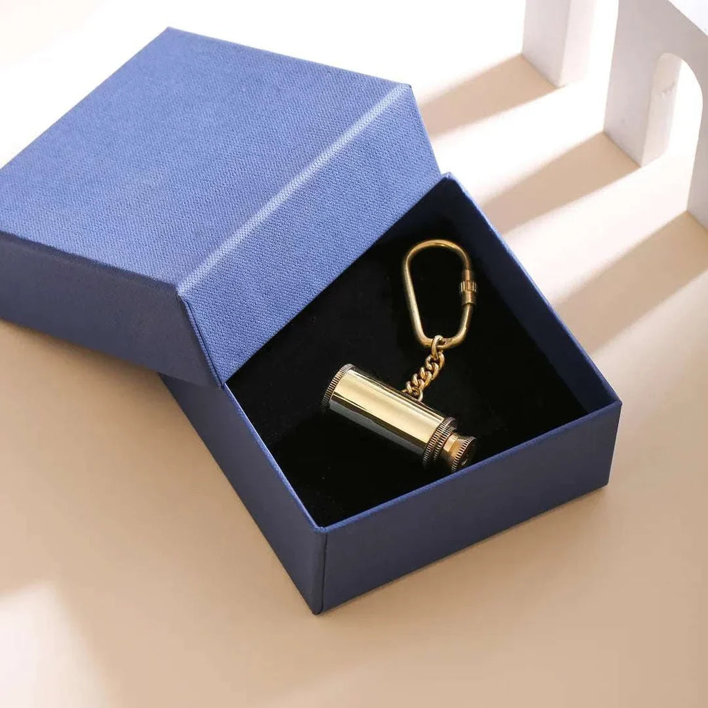 Brass Telescope Keychain With Box (2.5 Inch) Vedansh Craft