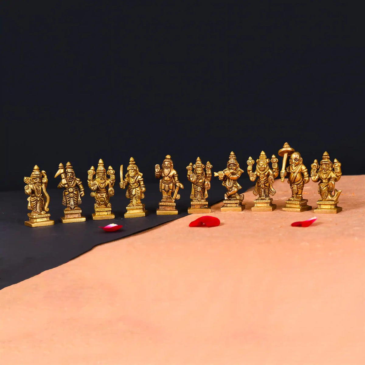 Brass Superfine Dashavatara /Vishnu Avatars Statue Set (2.5 Inch) Vedansh Craft