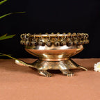 Brass Tortoise Urli With Anklet Bells (4.8 Inch) Vedansh Craft