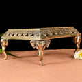 Brass Chowki With Elephant Pillars (5 Inch) Vedansh Craft
