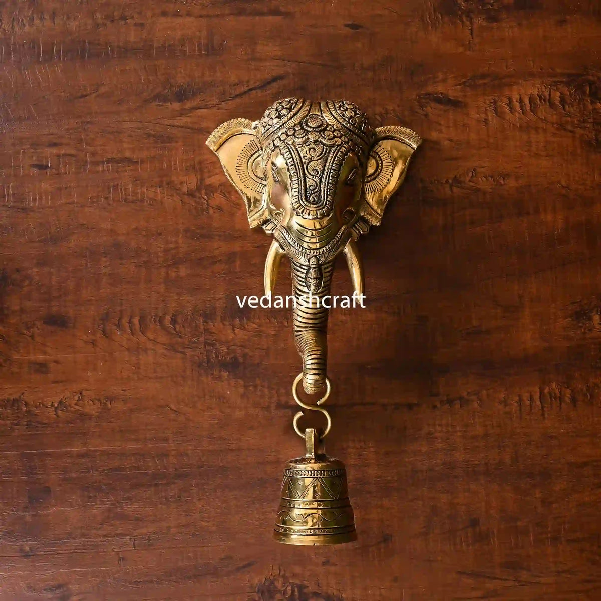 Brass Ganesha With Bell Wall Hanging (12 Inch) Vedansh Craft