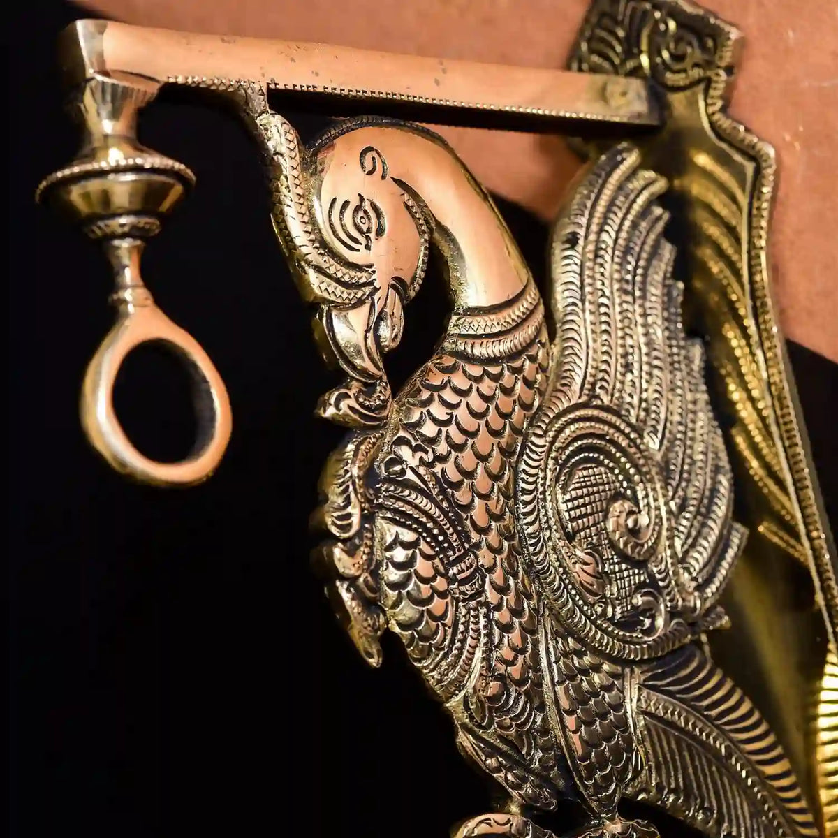 Brass Peacock Wall Mount Bracket Vedansh Craft