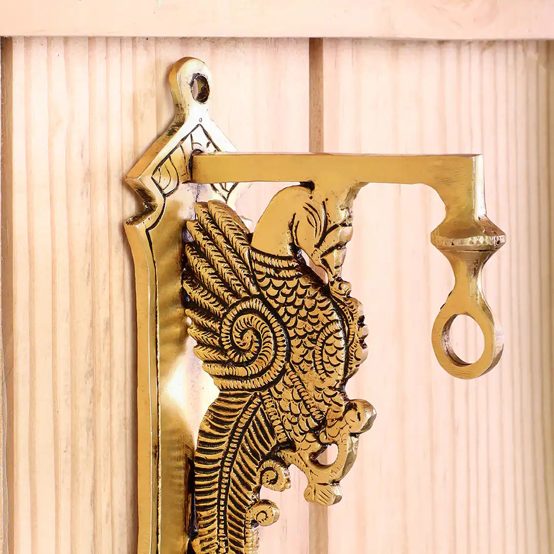 Brass Peacock Wall Mount Bracket Vedansh Craft