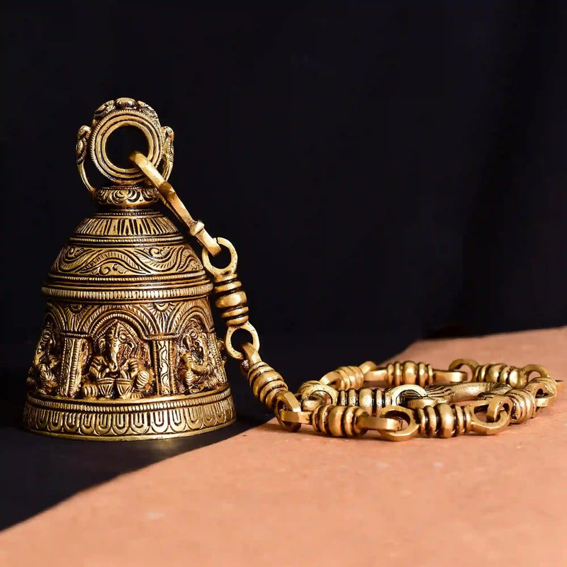 Brass Superfine Ganesha Wall Hanging Temple Bell (28 Inch) Vedansh Craft