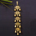 Brass Ganesha Lakshmi Saraswati Shubh And Labh Hanging Bell (19 Inch) Vedansh Craft