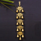 Brass Ganesha Lakshmi Saraswati Shubh And Labh Hanging Bell (19 Inch) Vedansh Craft