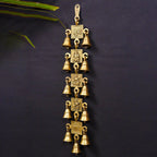 Brass Ganesha Lakshmi Saraswati Shubh And Labh Hanging Bell (19 Inch) Vedansh Craft
