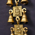 Brass Ganesha Lakshmi Saraswati Shubh And Labh Hanging Bell (19 Inch) Vedansh Craft