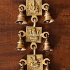 Brass Ganesha, Lakshmi And Saraswati Hanging Bell (12.5 Inch) Vedansh Craft