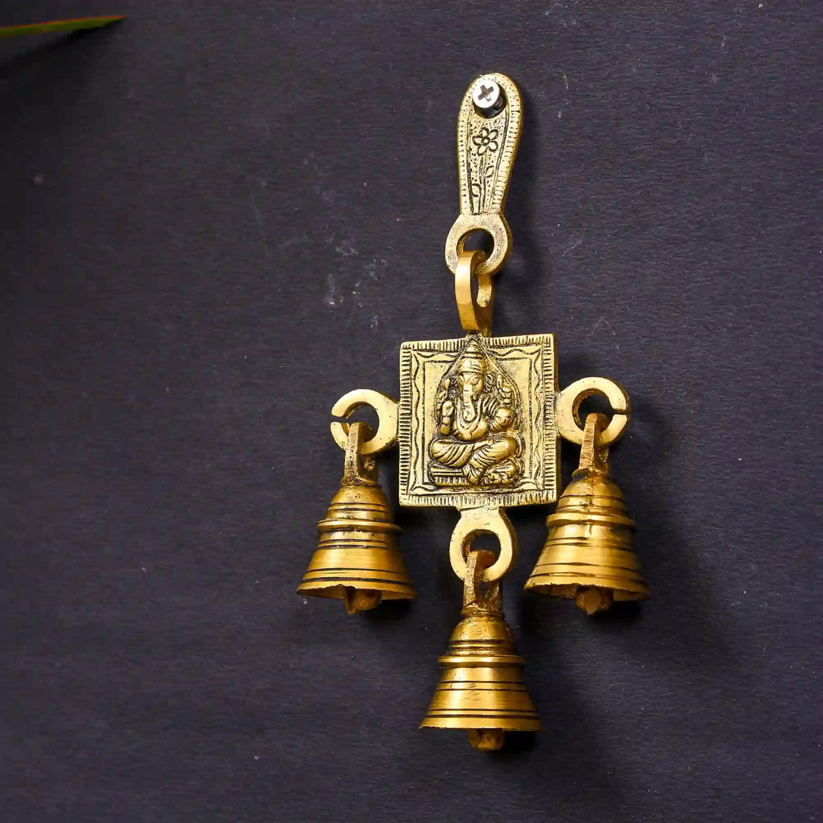 Brass Ganesha And Lakshmi Hanging Bell (7 Inch) Vedansh Craft