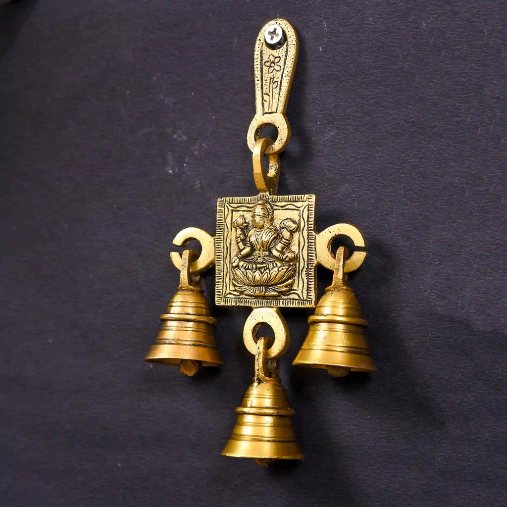Brass Ganesha And Lakshmi Hanging Bell (7 Inch) Vedansh Craft