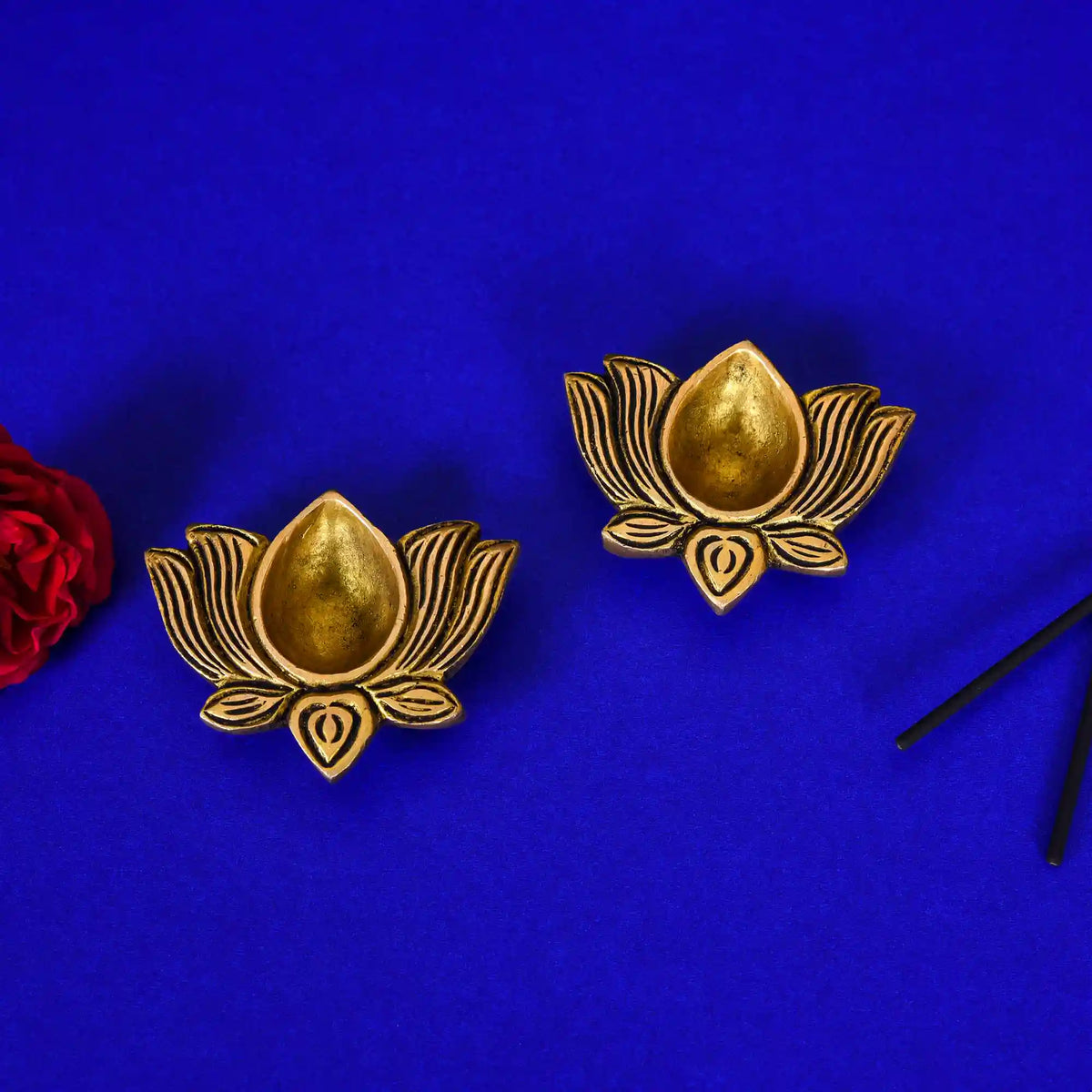 Brass Lotus Flower Diya Pair Vedansh Craft