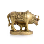 Brass Kamdhenu Cow With Calf Idol (4 Inch) Vedansh Craft