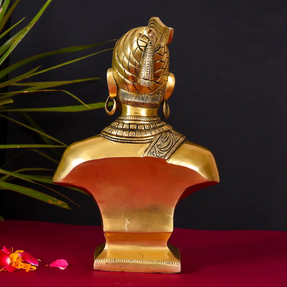Brass Chatrapati Shivaji Maharaj Bust Sculpture (12 Inch) Vedansh Craft