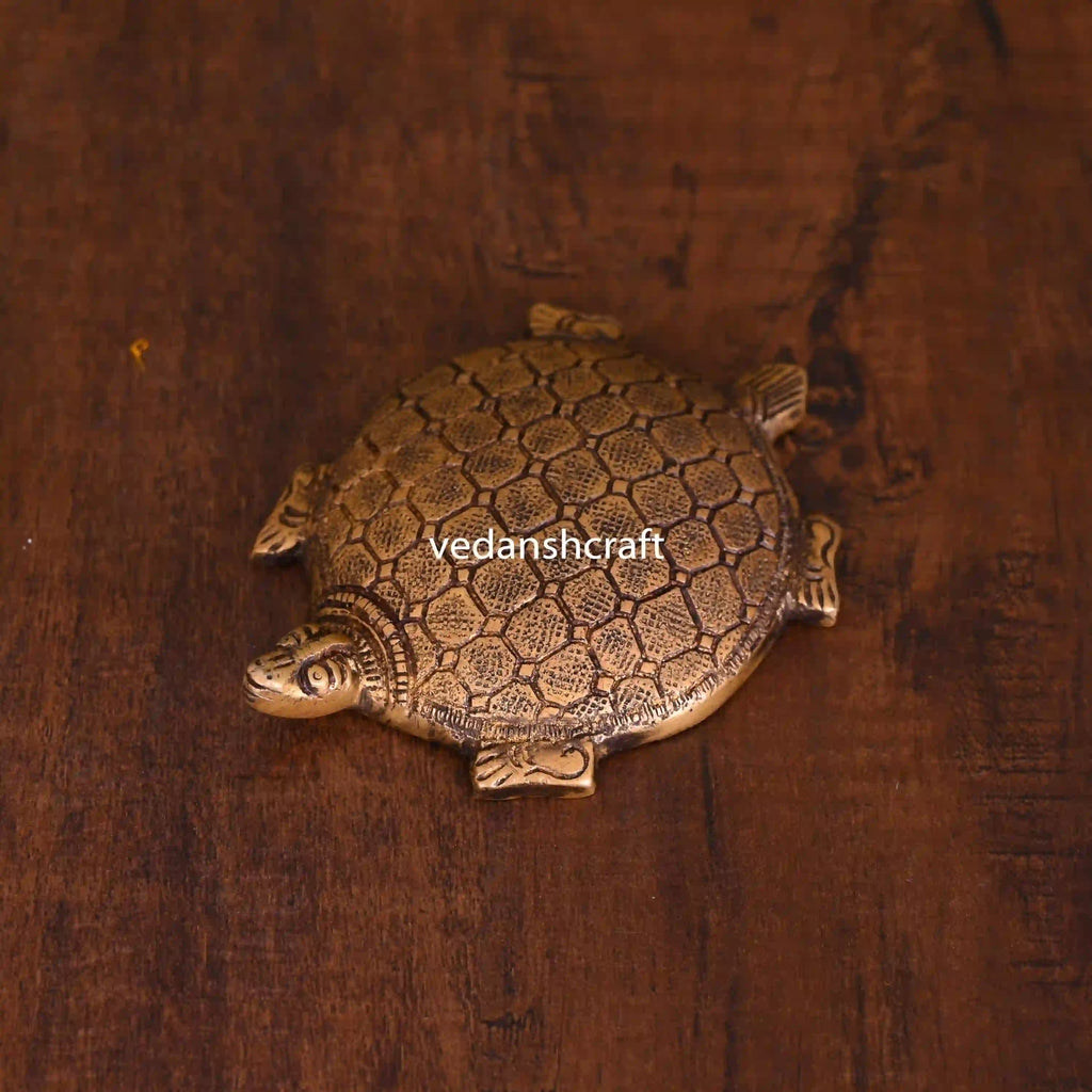Brass Tortoise Figuruine Vastu/Feng Shui (0.5 Inch) Vedansh Craft