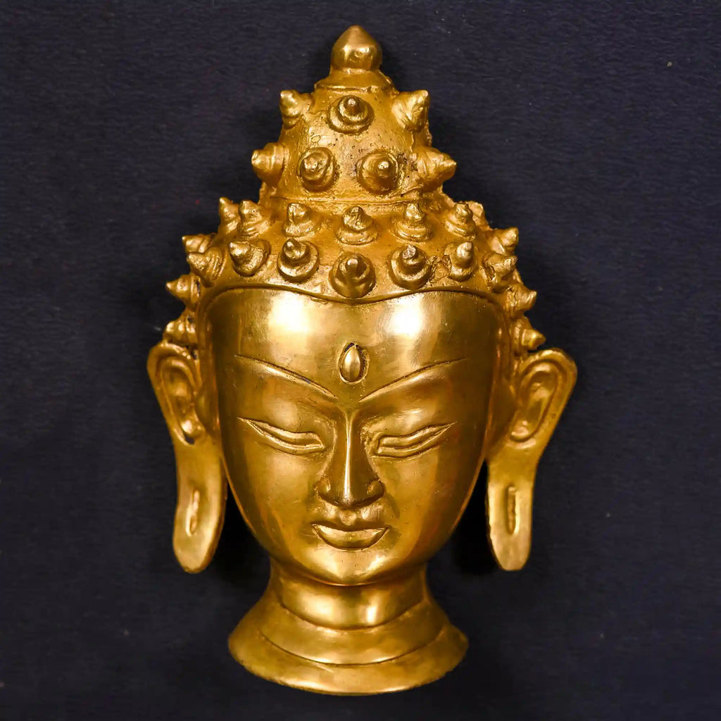Brass Buddha Face Wall Hanging (6 Inch) Vedansh Craft