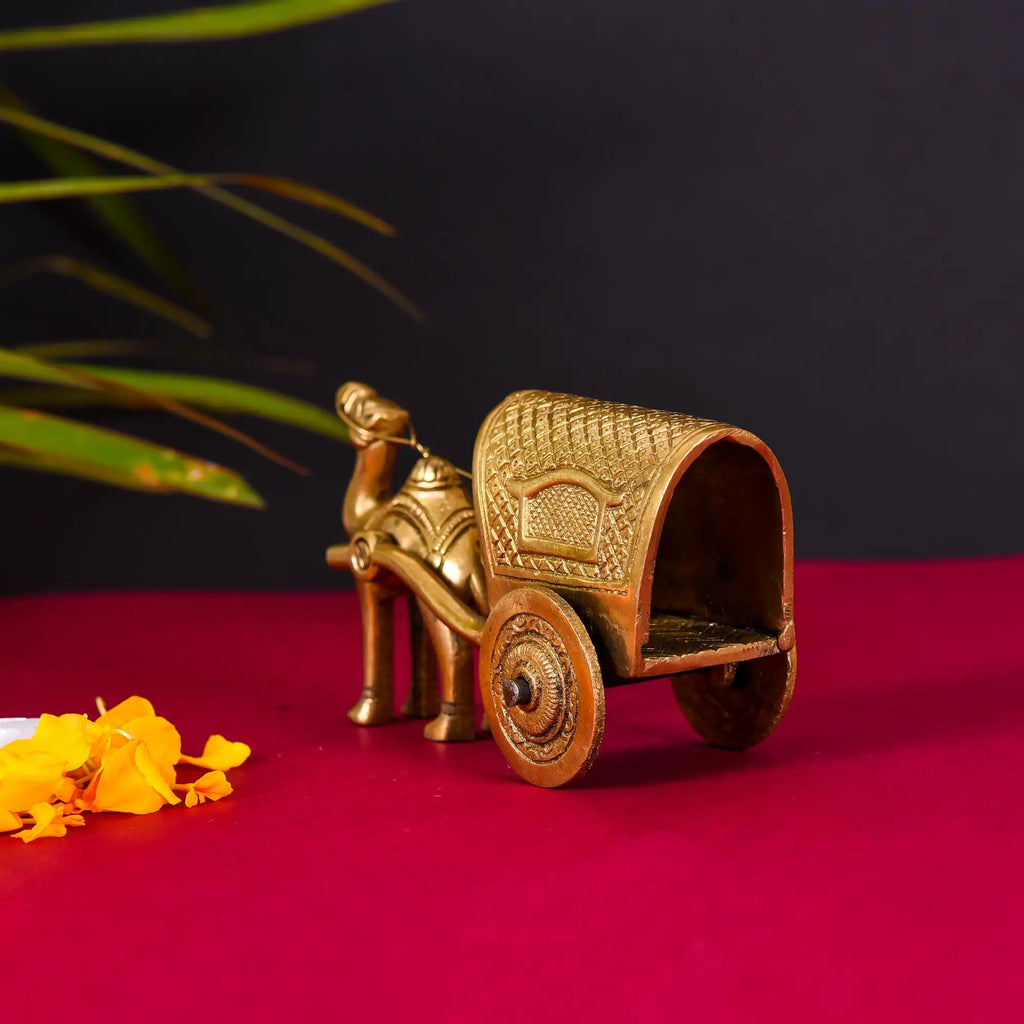 Brass Handmade Camel Cart (3 Inch) Vedansh Craft