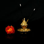 Brass Incense Holder/Agardan Pair (2.5 Inch) Vedansh Craft