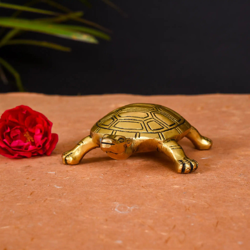 Brass Tortoise Figuruine For Vastu/Feng Shui (1.5 Inch) Vedansh Craft