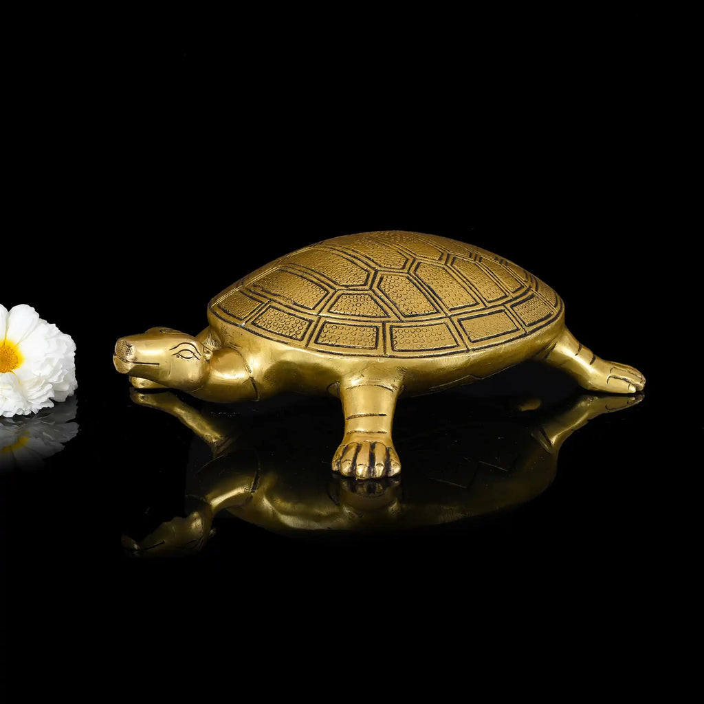 Brass Tortoise Figuruine Vastu/Feng Shui (3 Inch) Vedansh Craft