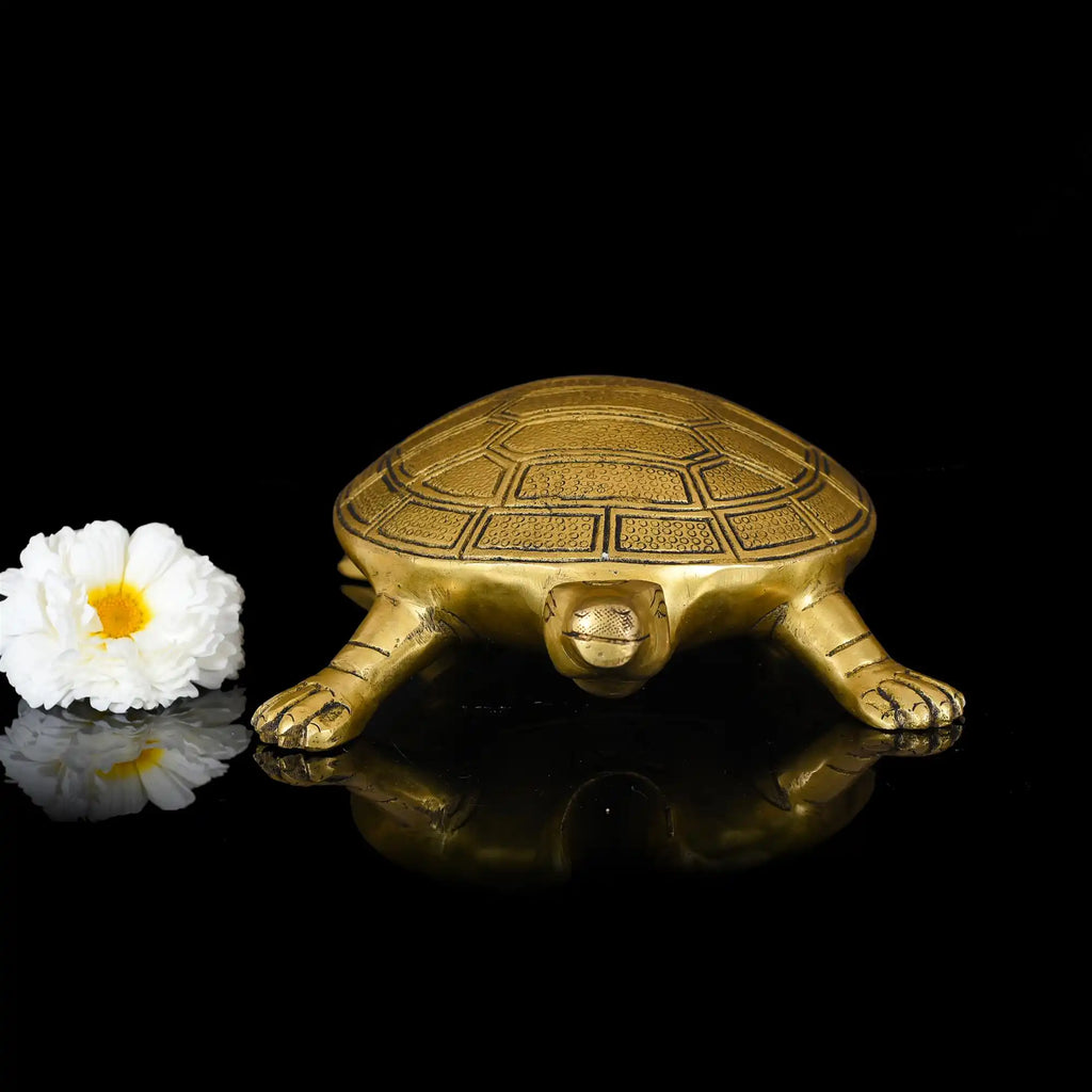 Brass Tortoise Figuruine Vastu/Feng Shui (3 Inch) Vedansh Craft