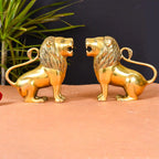 Brass Lion Statue Pair Home Decor Vedansh Craft