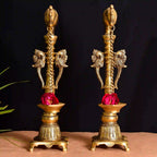 Brass Superfine Majestic Parrot Diya Pair (16.5 Inch) Vedansh Craft