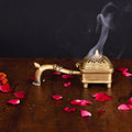 Brass Dhoop Dani & Incense Holder With Handle (3 Inch) Vedansh Craft