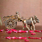 Brass Double Bullock Cart (4 Inch) Vedansh Craft