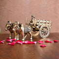 Brass Double Bullock Cart (4 Inch) Vedansh Craft