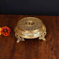 Brass Handcarved Traditional Pooja Chowki (3 Inch) Vedansh Craft