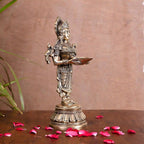 Brass Standing Deep Lakshmi Idol (9.2 Inch) Vedansh Craft