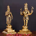 Brass Standing Shiva Parvati Superfine Idols Vedansh Craft