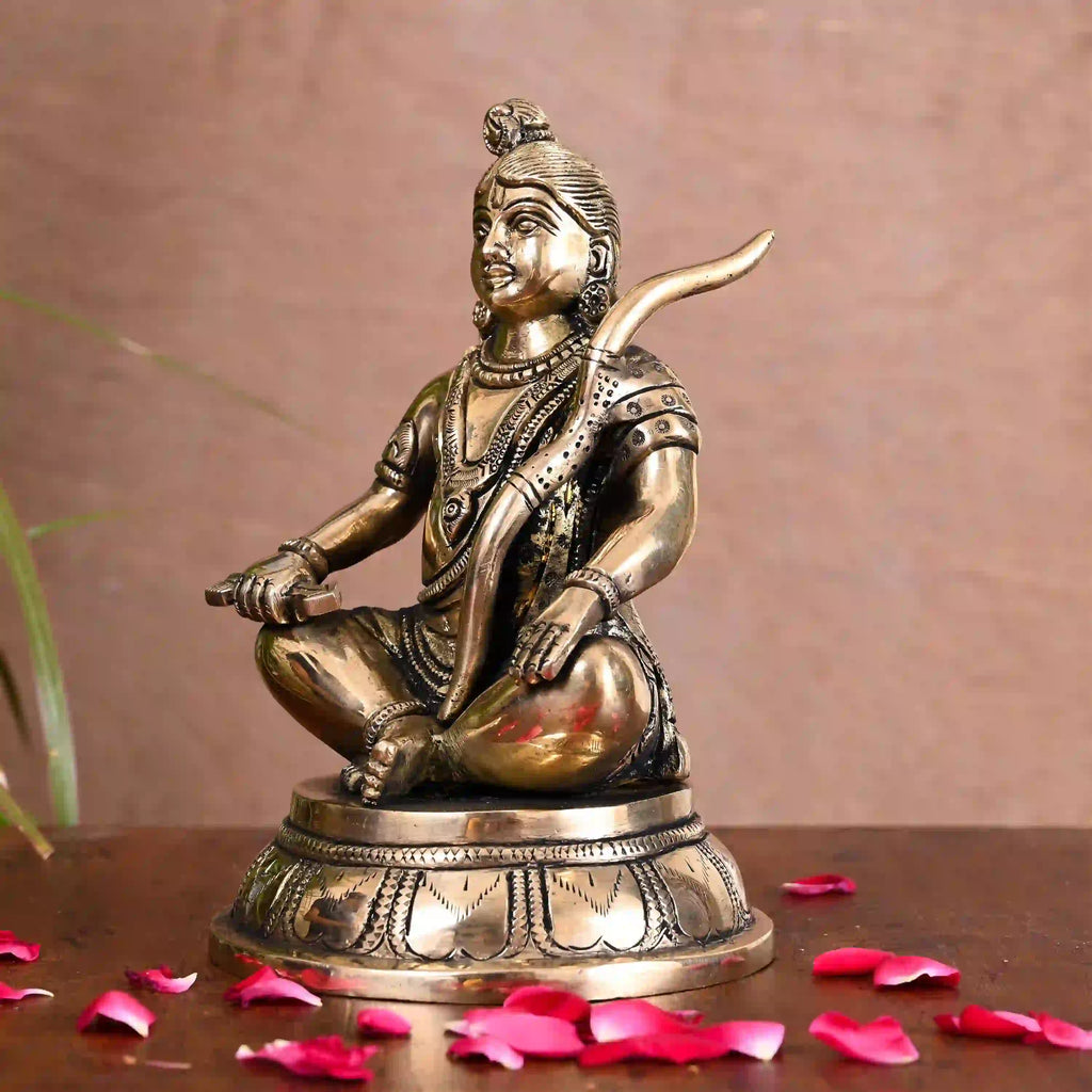 Brass Lord Ram Sitting Statue (7 Inch) Vedansh Craft