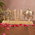Brass Shankh Chakra Namah Religious Showpiece (4 Inch) Vedansh Craft