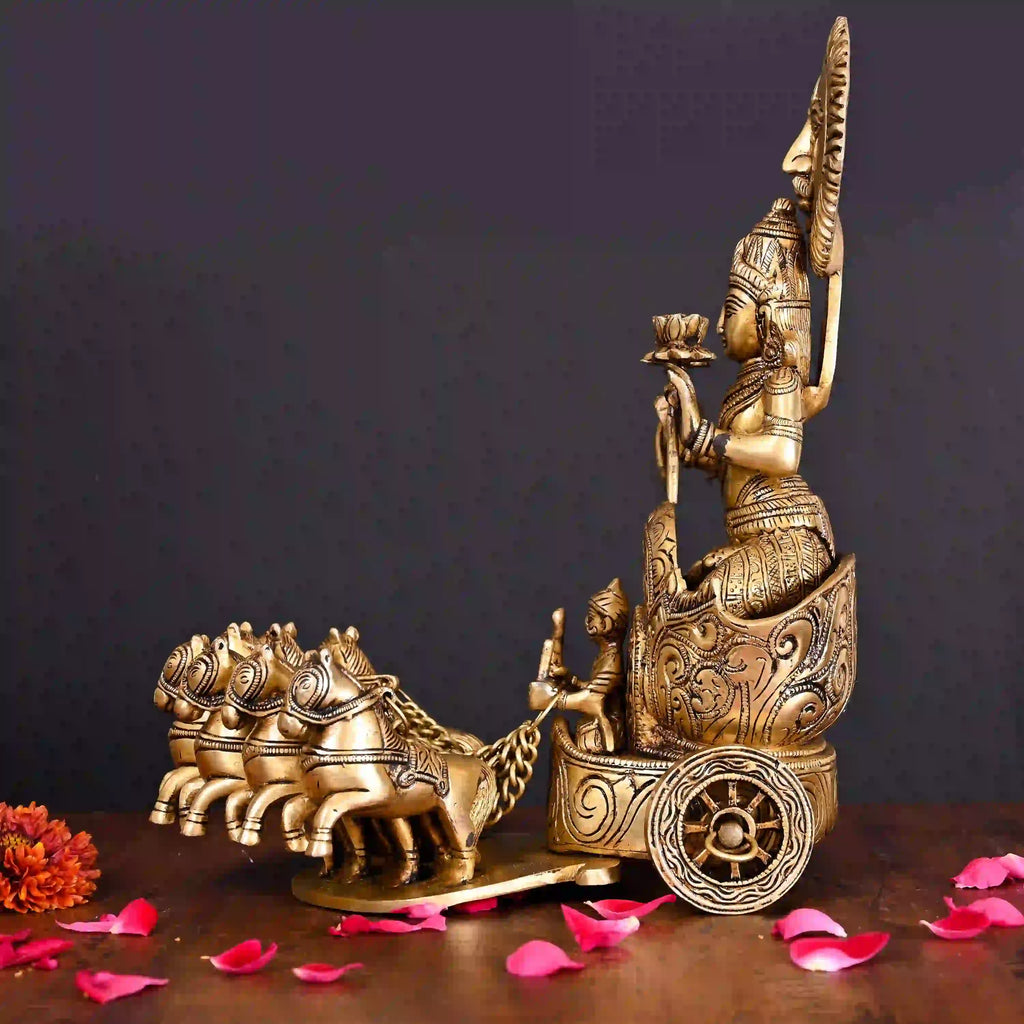 Brass Superfine Surya Rath Idol (12 Inch) Vedansh Craft