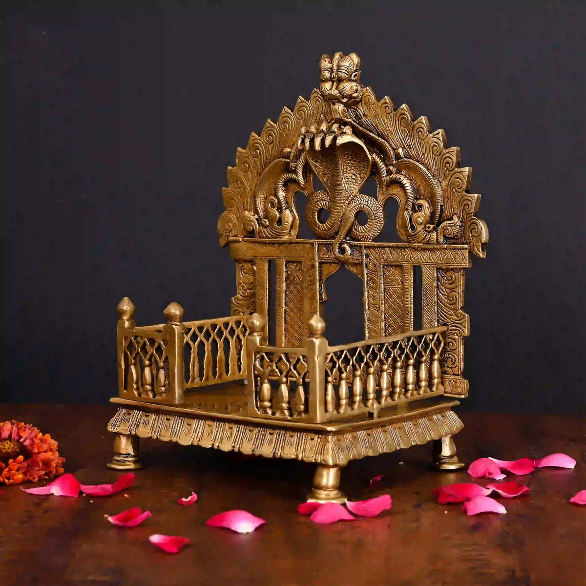 Brass Superfine Sheshnag Singhasan With Prabhavali Craft (9 Inch) Vedansh Craft