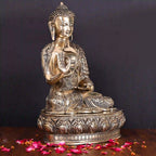 Brass Handcarved Blessing Buddha Home Decor (14.5 Inch) Vedansh Craft