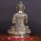 Brass Handcarved Blessing Buddha Home Decor (14.5 Inch) Vedansh Craft