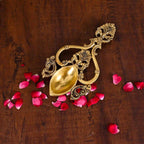 Brass Handcarved Pooja Spoon/Lamp (7.5 Inch) Vedansh Craft