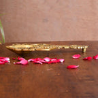 Brass Handcarved Pooja Spoon/Lamp (7.5 Inch) Vedansh Craft
