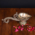 Brass Ethnic Hand carved Diya With Handle (4 Inch) Vedansh Craft