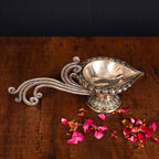 Brass Ethnic Hand carved Diya With Handle (4 Inch) Vedansh Craft