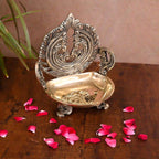 Brass Ethnic Hand carved Diya (7 Inch) Vedansh Craft